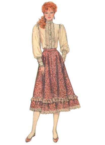 Simplicity S3214 vintage 1980s Gunne Sax skirt, blouse and jacket pattern envelope