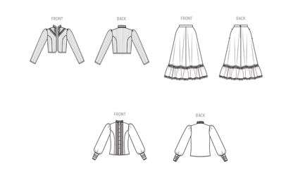 Simplicity S3214 vintage 1980s Gunne Sax skirt, blouse and jacket pattern envelope