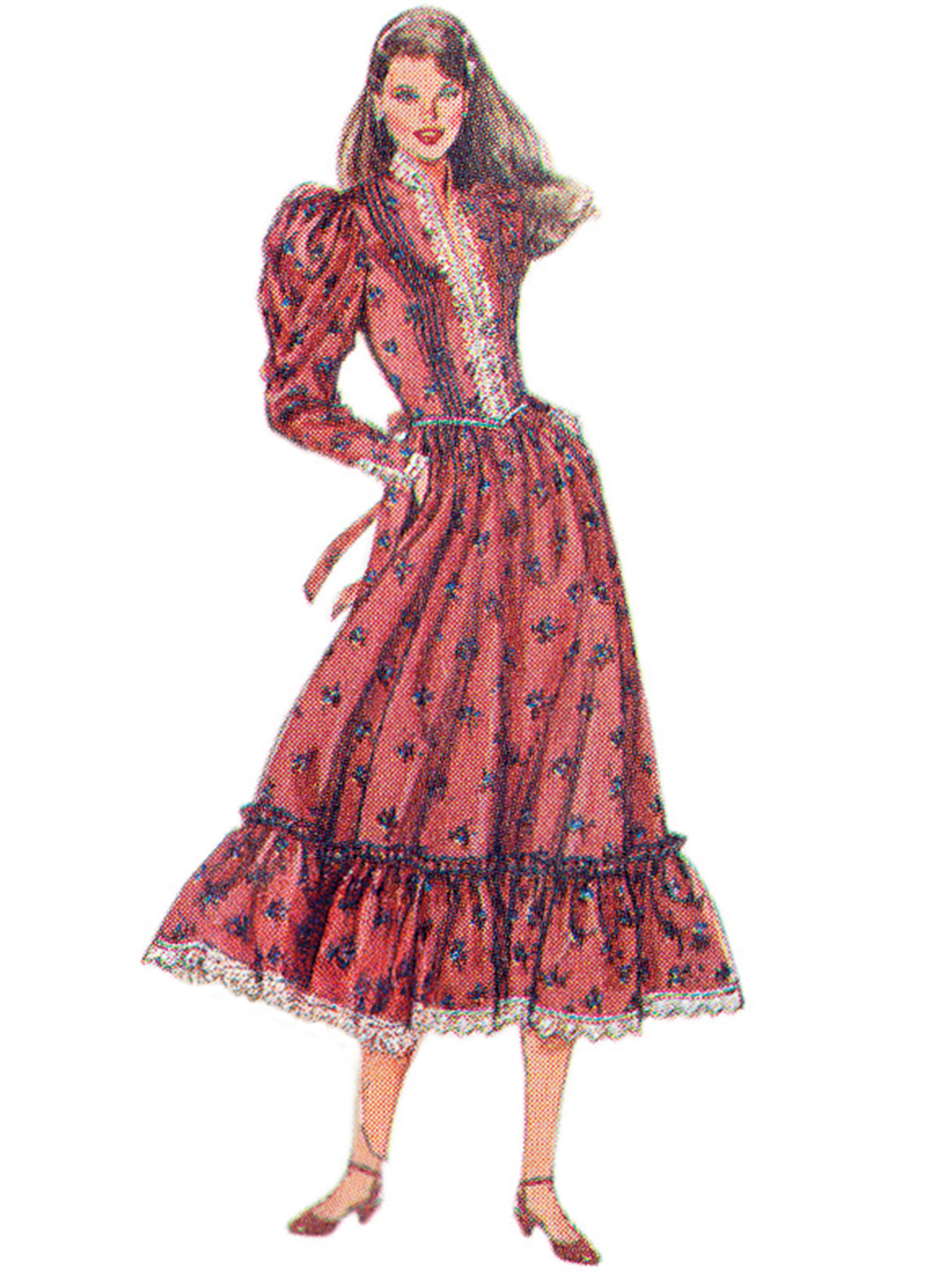 Simplicity S3215 vintage 1980s Gunne Sax fitted dress pattern envelope
