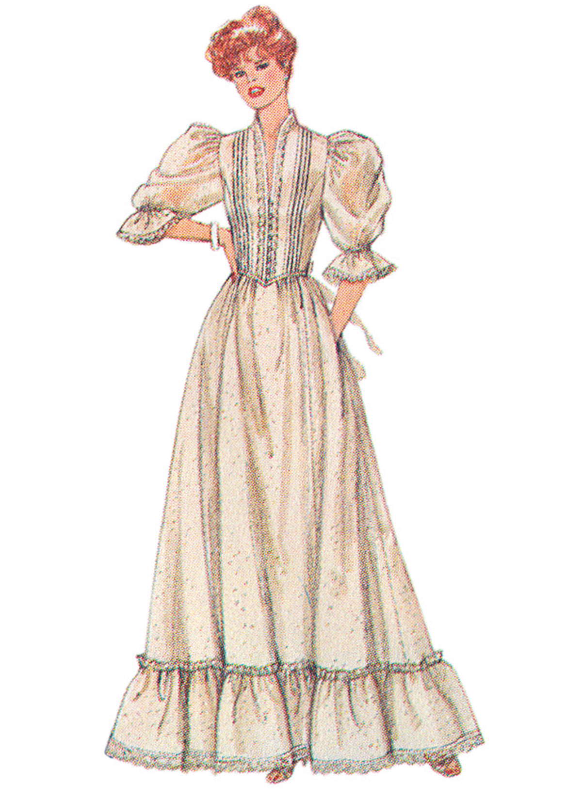 Simplicity S3215 vintage 1980s Gunne Sax fitted dress pattern envelope