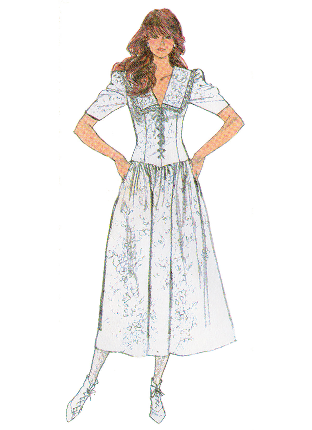 Simplicity S3216 vintage 1980s Gunne Sax dress pattern envelope