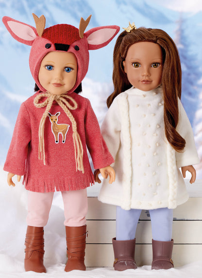 Simplicity S3219 pattern envelope showing outfits for 18 inch dolls