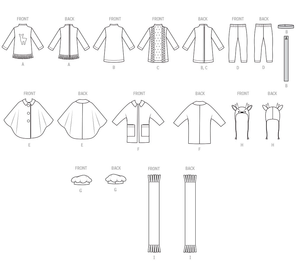 Simplicity S3219 pattern envelope showing outfits for 18 inch dolls