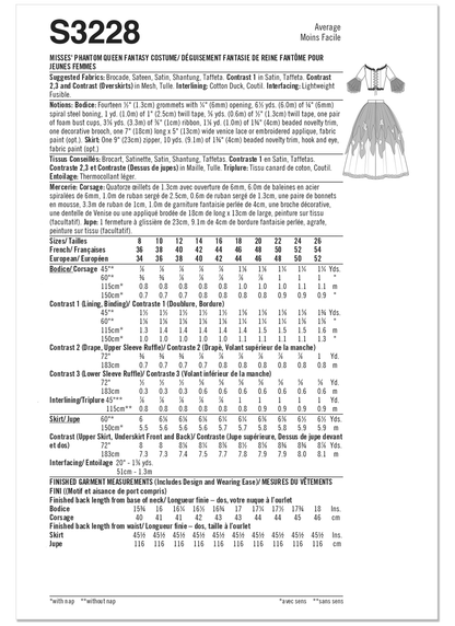 Simplicity S3228 women's costume pattern envelope