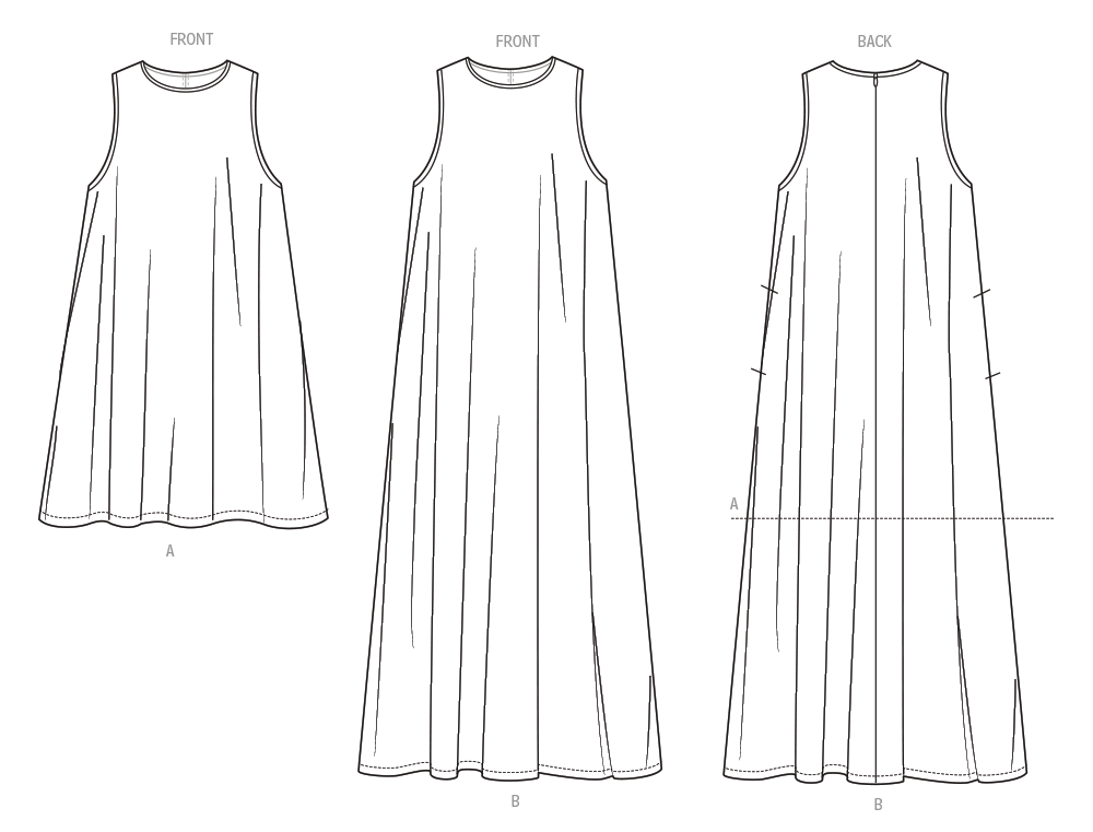 Simplicity S3230 sleeveless tent dress pattern envelope