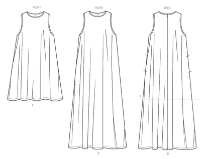 Simplicity S3230 sleeveless tent dress pattern envelope