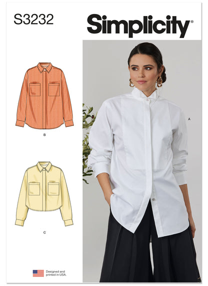 Simplicity S3232 loose-fit shirt pattern envelope