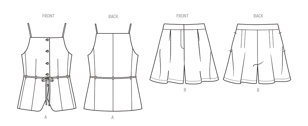 Simplicity S3238 sewing pattern envelope showing a vest top and shorts