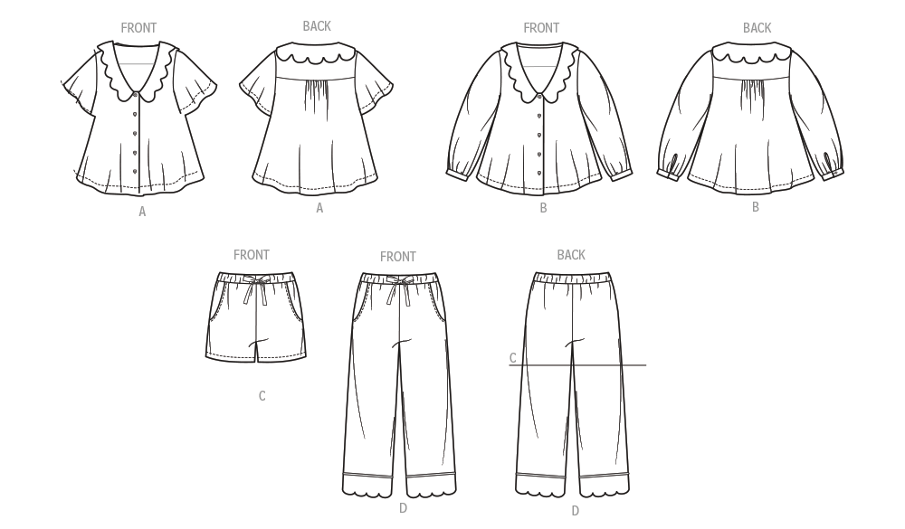 Simplicity S3240 sewing pattern envelope showing sleepwear
