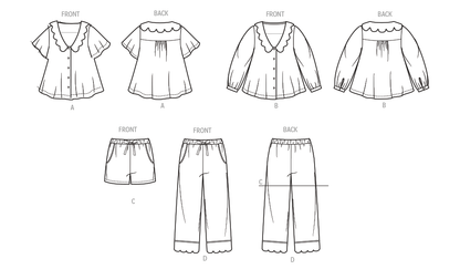 Simplicity S3240 sewing pattern envelope showing sleepwear