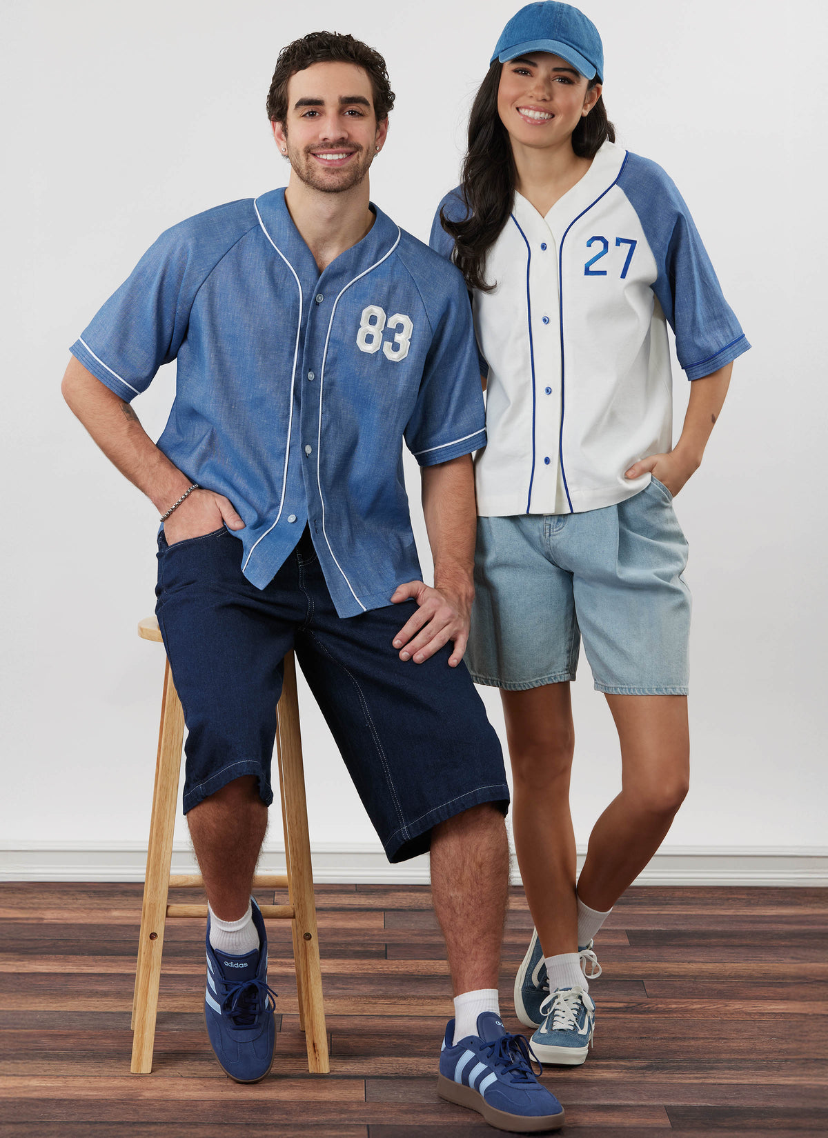 Simplicity S3241 sewing pattern envelope showing a baseball-style shirt