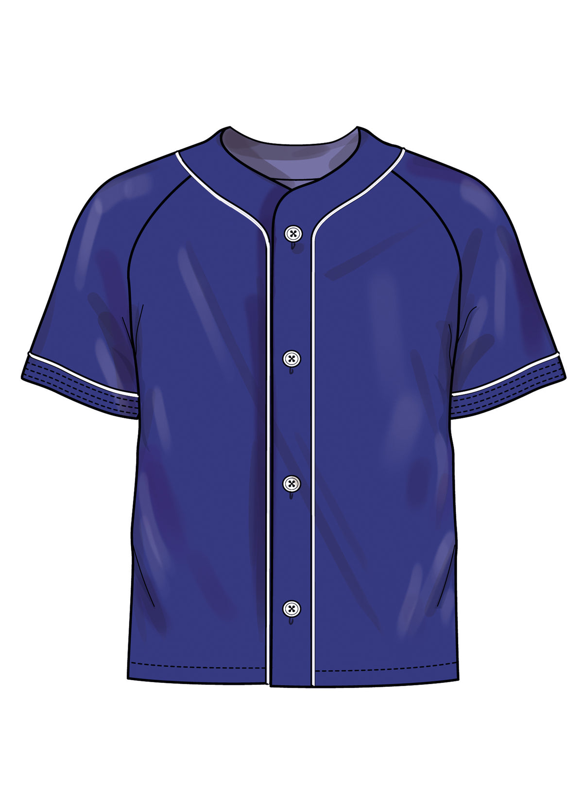 Simplicity S3241 sewing pattern envelope showing a baseball-style shirt