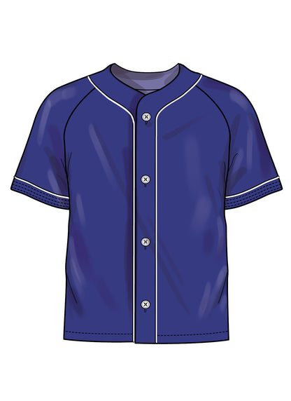 Simplicity S3241 sewing pattern envelope showing a baseball-style shirt