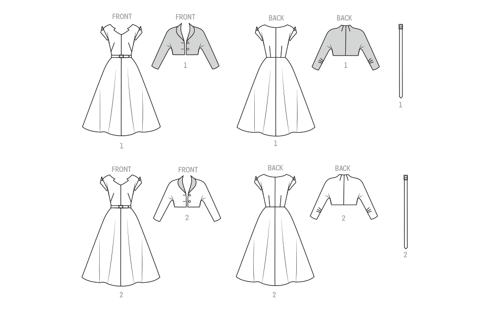 Simplicity S3250 sewing pattern envelope showing a dress and reversible bolero