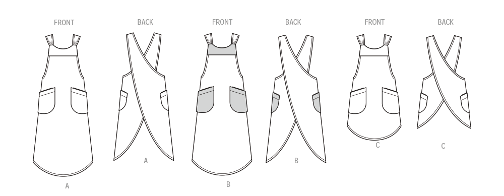Simplicity S3257 sewing pattern envelope showing aprons