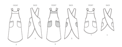 Simplicity S3257 sewing pattern envelope showing aprons