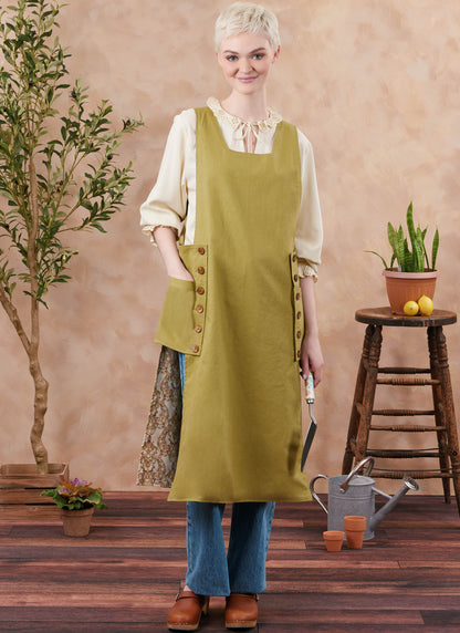 Simplicity S3258 sewing pattern envelope showing tabard aprons