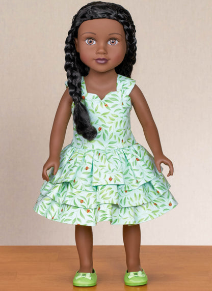 Simplicity S3262 sewing pattern envelope showing doll dresses