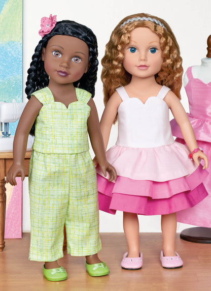 Simplicity S3262 sewing pattern envelope showing doll dresses
