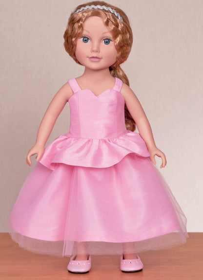 Simplicity S3262 sewing pattern envelope showing doll dresses