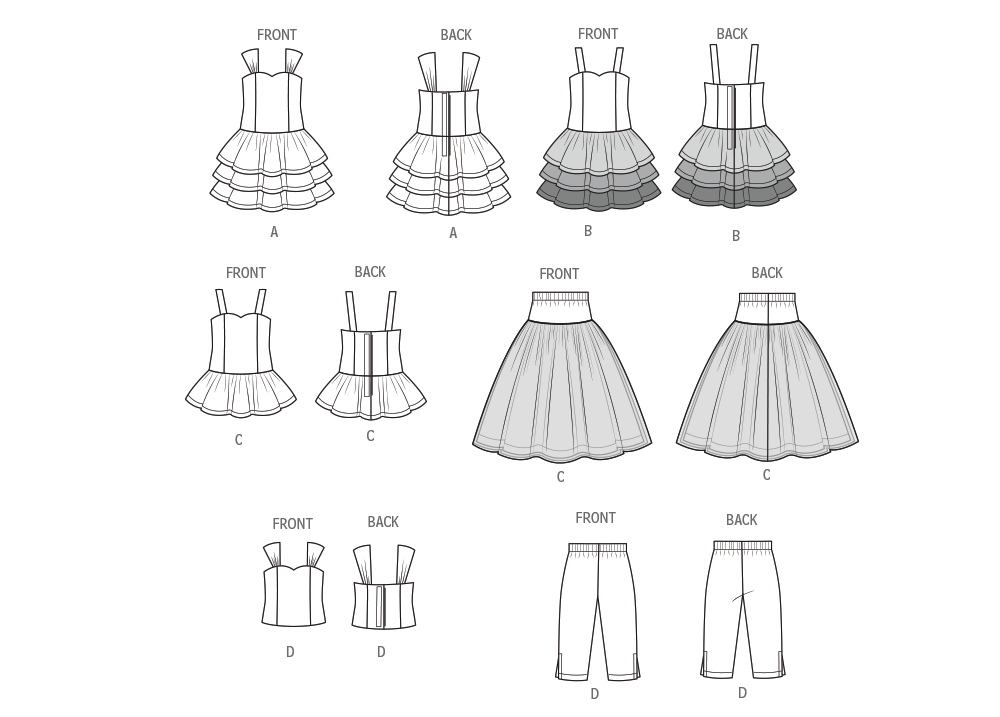 Simplicity S3262 sewing pattern envelope showing doll dresses