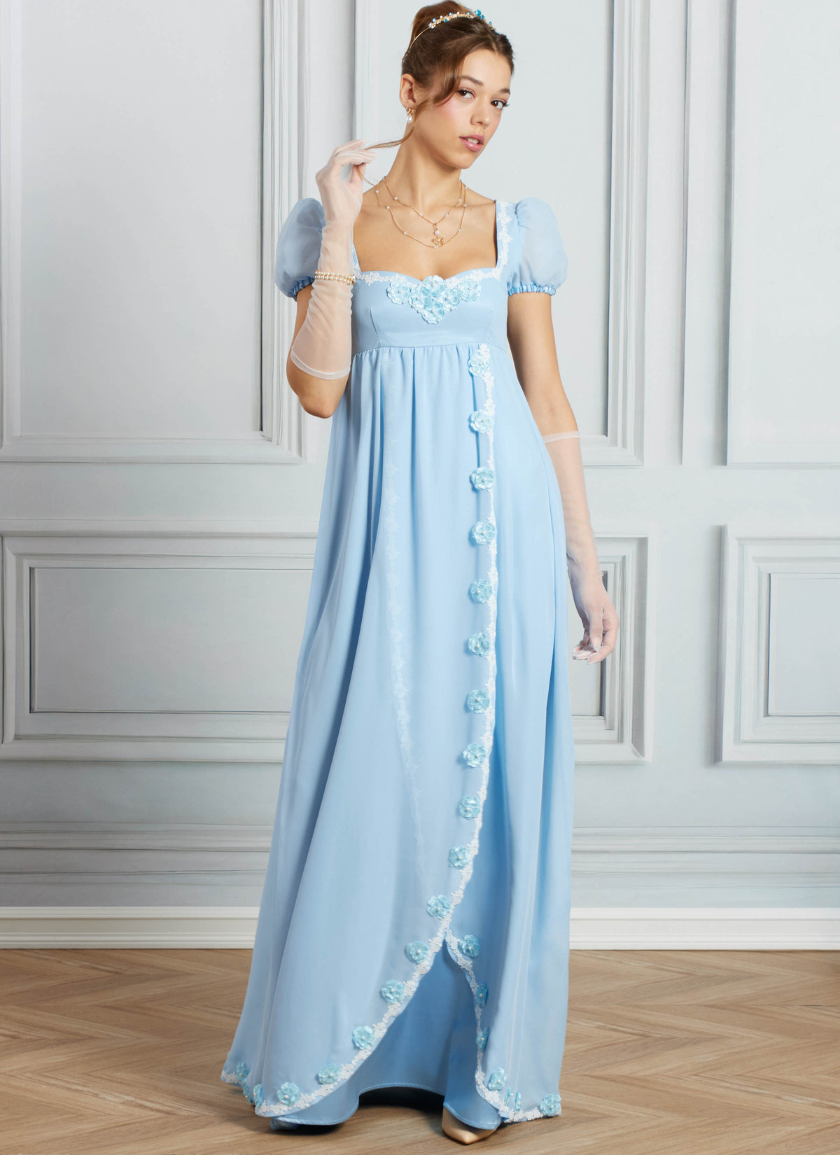 Simplicity S3263 sewing pattern envelope showing Regency gown costumes
