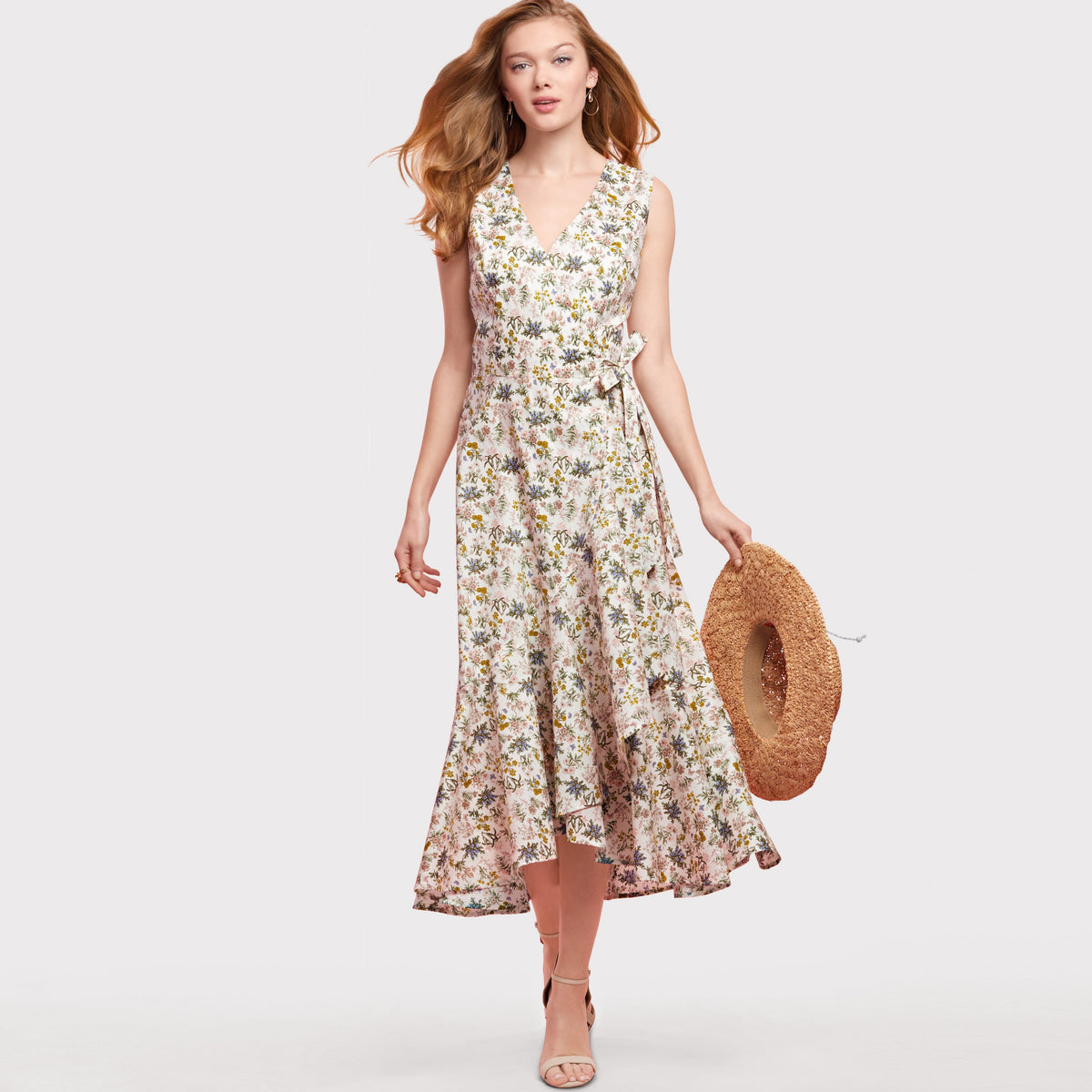 Simplicity S8637 sewing pattern envelope showing wrap dresses