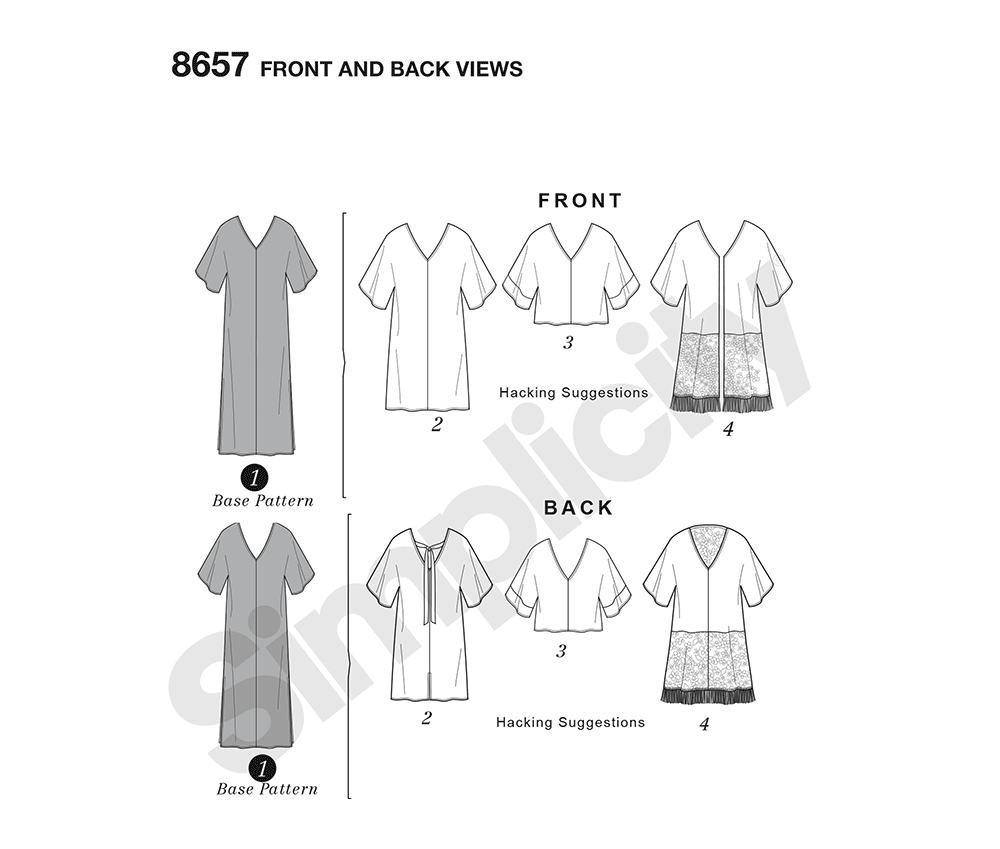 Simplicity S8657 sewing pattern envelope showing casual wear