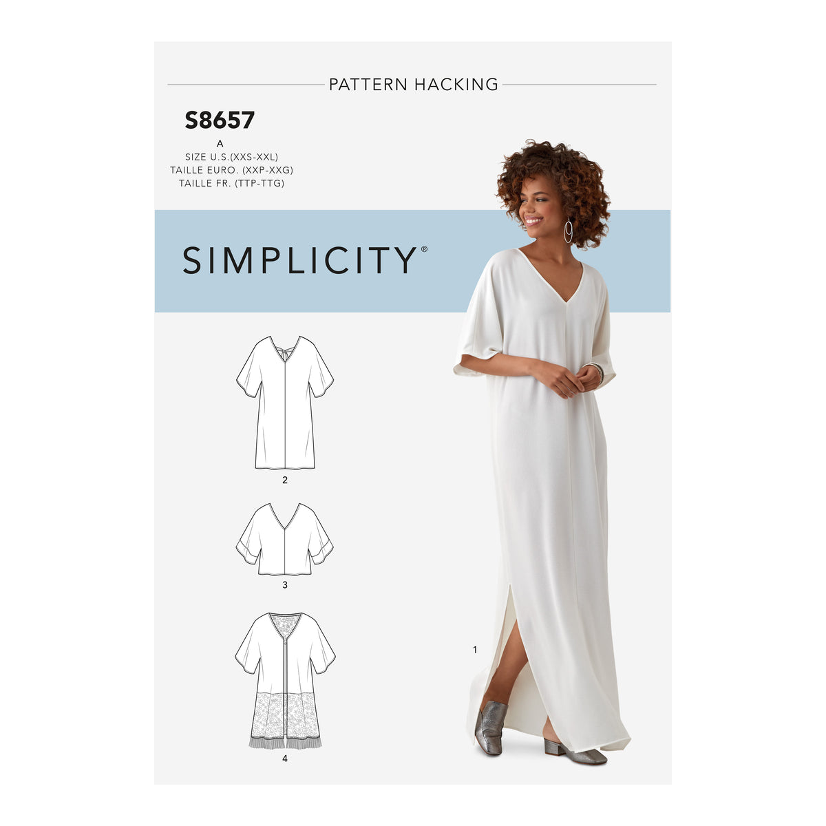 Simplicity S8657 sewing pattern envelope showing casual wear
