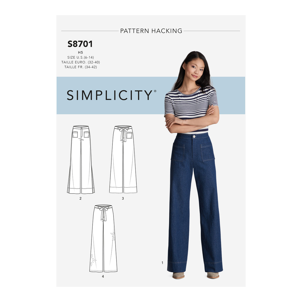 Simplicity S8701 sewing pattern envelope showing casual wear