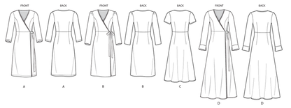 Simplicity S8735 sewing pattern envelope showing wrap dress