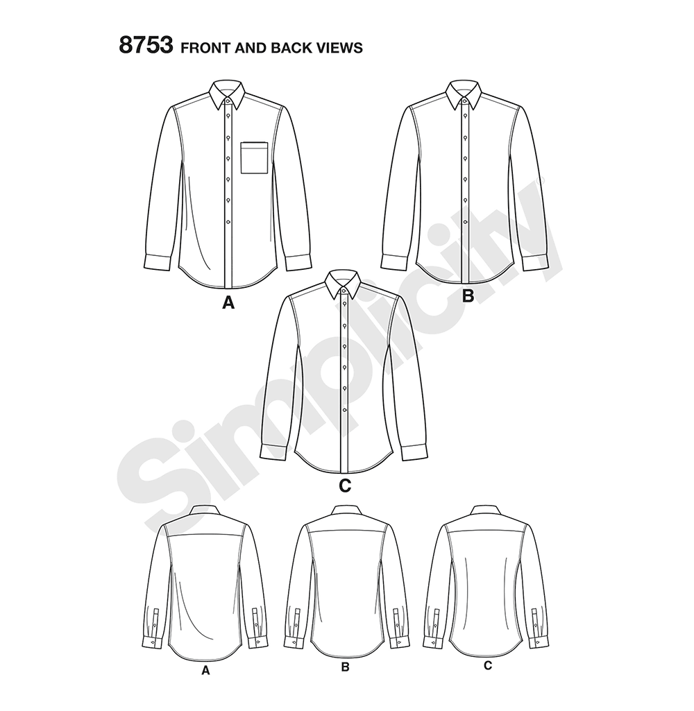 Simplicity S8753 sewing pattern envelope showing men's waistcoat and top