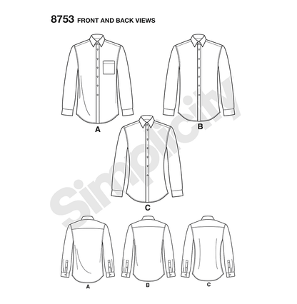 Simplicity S8753 sewing pattern envelope showing men's waistcoat and top