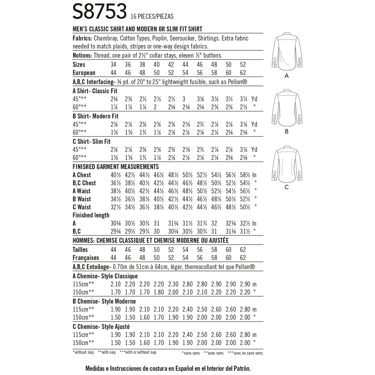 Simplicity S8753 sewing pattern envelope showing men's waistcoat and top