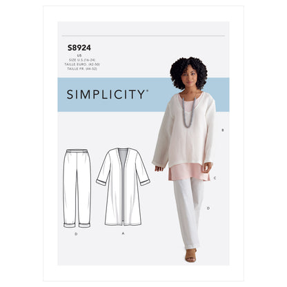 Simplicity S8924 sewing pattern envelope showing the Misses' Casual Wear designs