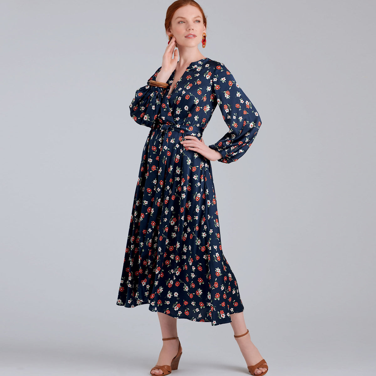 Simplicity S9041 sewing pattern envelope showing the Misses' Wrap Front Dress designs