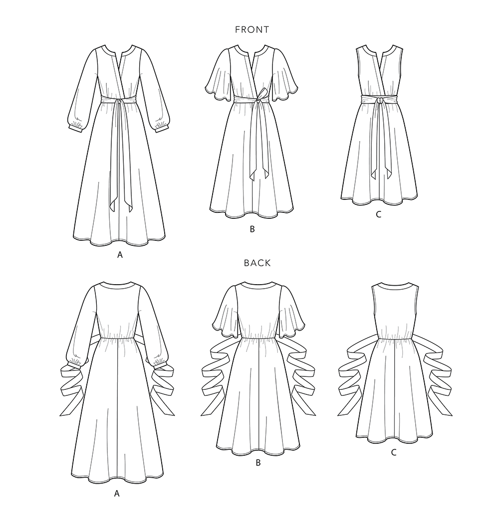 Simplicity S9041 sewing pattern envelope showing the Misses' Wrap Front Dress designs