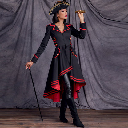 Simplicity S9086 sewing pattern envelope showing the Misses' Steampunk Victorian Coat Costume designs