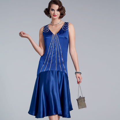 Simplicity S9088 sewing pattern envelope showing the Misses' Flapper Costume designs