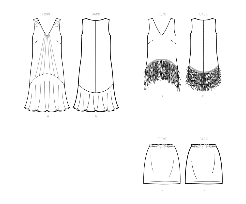 Simplicity S9088 sewing pattern envelope showing the Misses' Flapper Costume designs