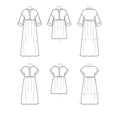 Simplicity S9102 sewing pattern envelope showing the Misses' Dress designs
