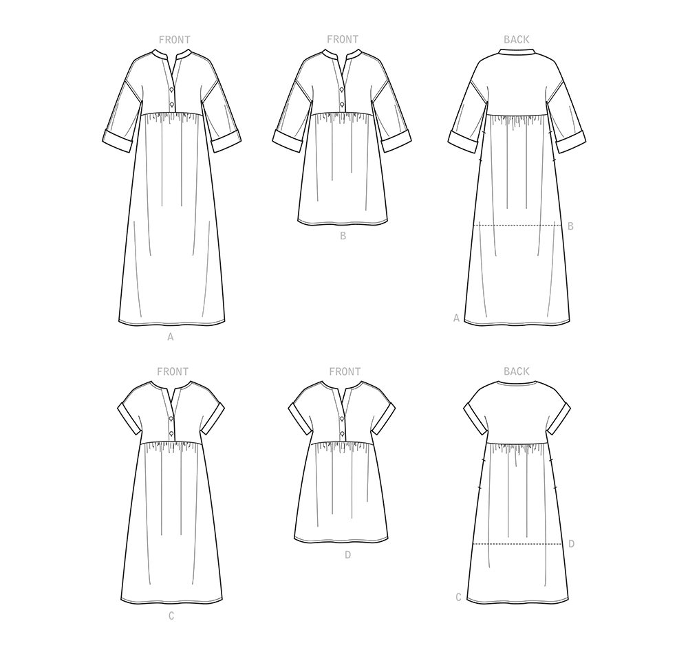 Simplicity S9102 sewing pattern envelope showing the Misses' Dress designs