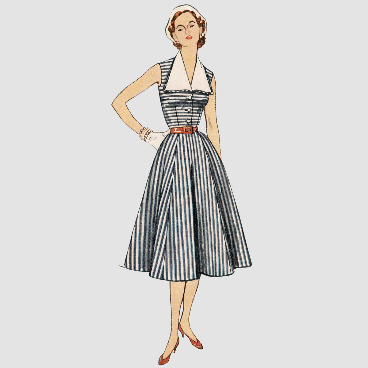 Simplicity S9105 sewing pattern envelope showing the Misses' Vintage Shirt Dress designs
