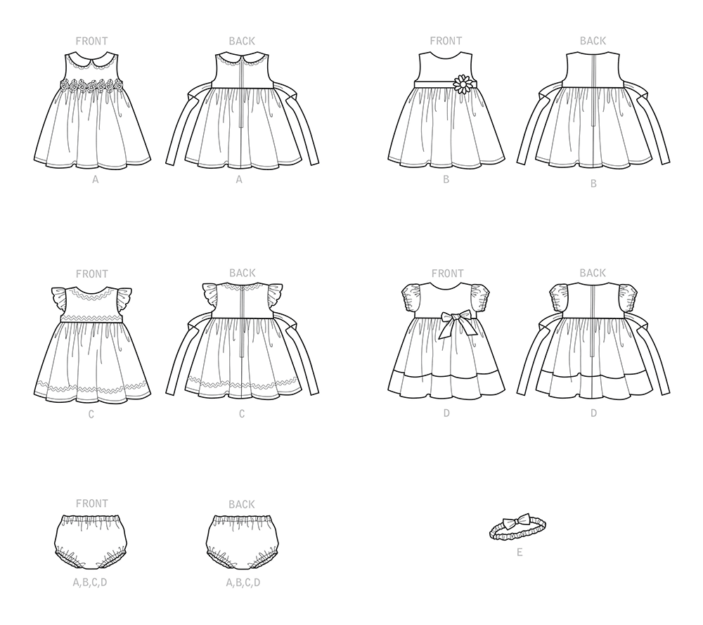 Simplicity S9117 pattern envelope showing baby dresses