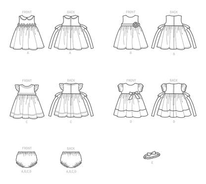 Simplicity S9117 pattern envelope showing baby dresses