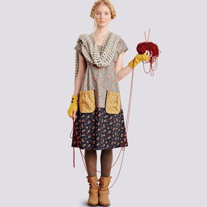 Simplicity S9122 pattern envelope showing granny chic style dresses