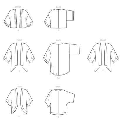 Simplicity S9124 pattern envelope showing kimono jackets