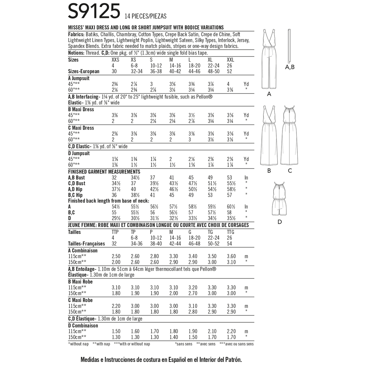 Simplicity S9125 pattern envelope showing long dress and jumper