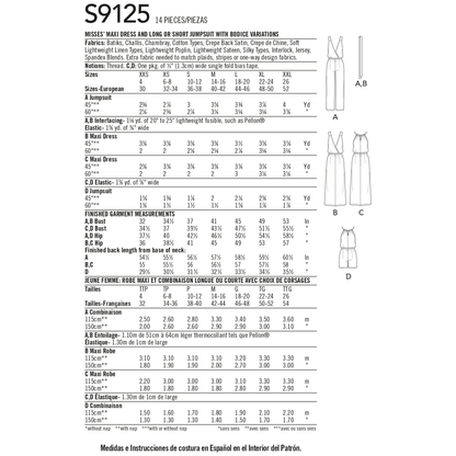 Simplicity S9125 pattern envelope showing long dress and jumper