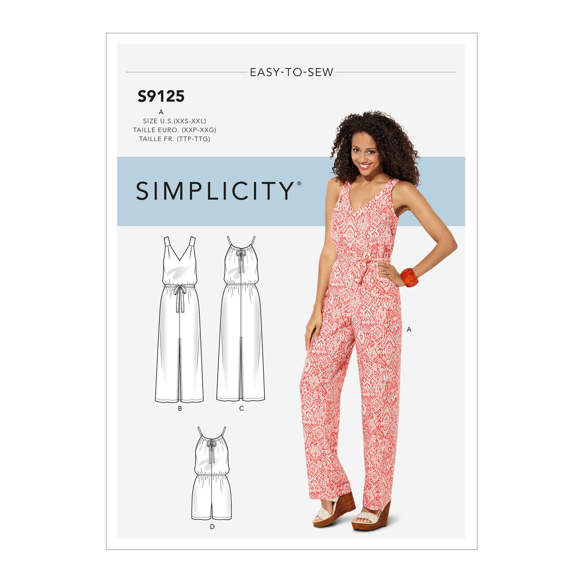 Simplicity S9125 pattern envelope showing long dress and jumper